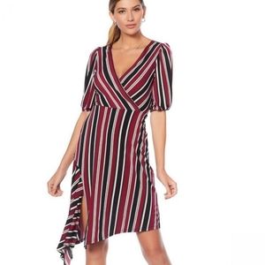 Tash + Sophie Asymmetric Hem Dress Burgundy sz large